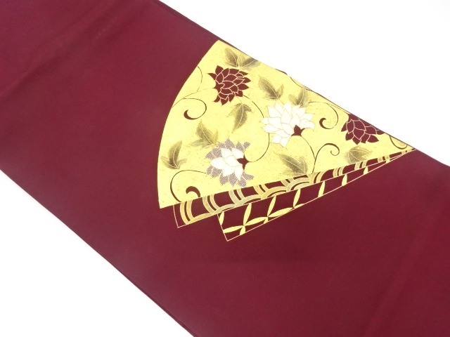 金彩唐花模様刺繍名古屋帯